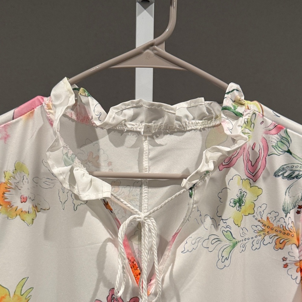 Floral Maxi Dress with Pink & Yellow Blooms - Picture 6 of 11